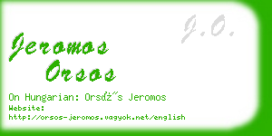 jeromos orsos business card